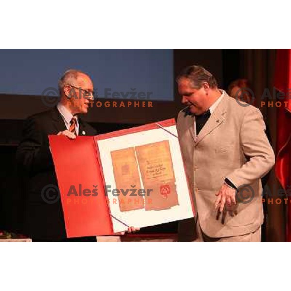 Miro Cerar, Franjo izlakar during Annual Bloudek Prizes, event in hotel Union, Ljubljana, Slovenia on February 12, 2013 