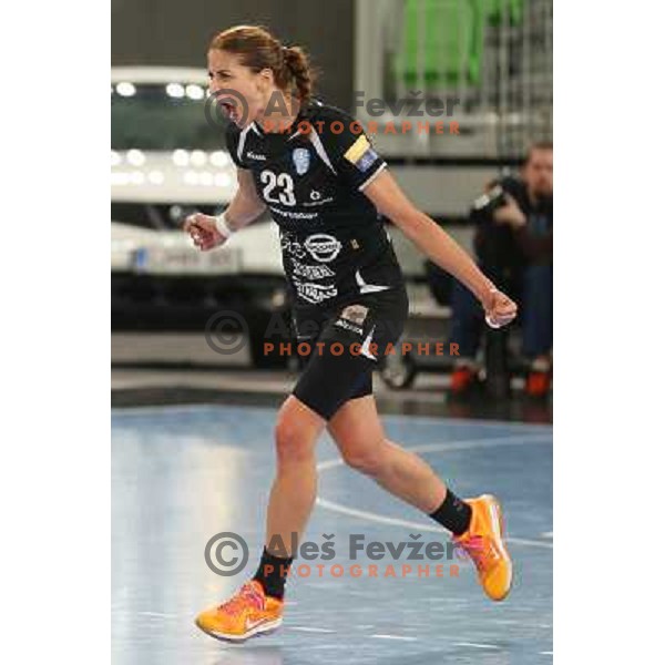 Andrea Penezic of Krim Mercator in action during handball match Krim Mercator-Oltchim Valcea in EHF Women\'s Champions league, played in Arena Stozice, Ljubljana, Slovenia on February 10, 2013 