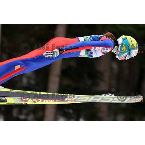 Eva Logar of Slovenia during FIS Ski jumping World Cup Ladies competition in Ljubno, Slovenia on February 16, 2013 