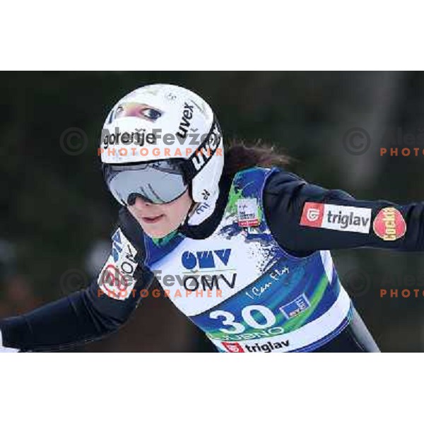 Anja Tepes of Slovenia during FIS Ski jumping World Cup Ladies competition in Ljubno, Slovenia on February 16, 2013 
