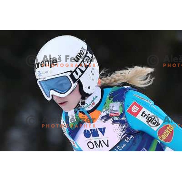 Spela Rogelj of Slovenia during FIS Ski jumping World Cup Ladies competition in Ljubno, Slovenia on February 16, 2013 