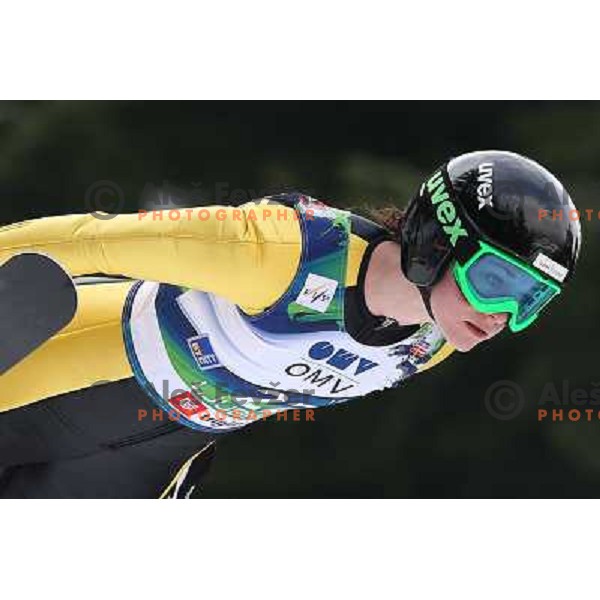 Taylor Henrich (CAN) during FIS Ski jumping World Cup Ladies competition in Ljubno, Slovenia on February 16, 2013 