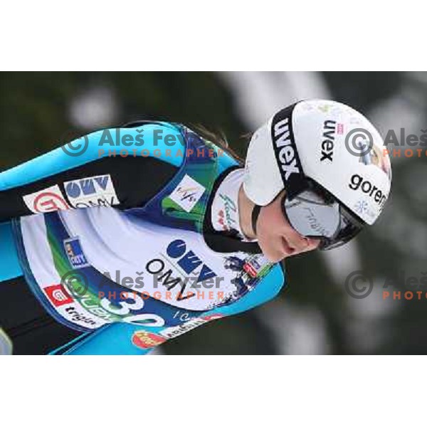 Anja Tepes of Slovenia during FIS Ski jumping World Cup Ladies competition in Ljubno, Slovenia on February 16, 2013 