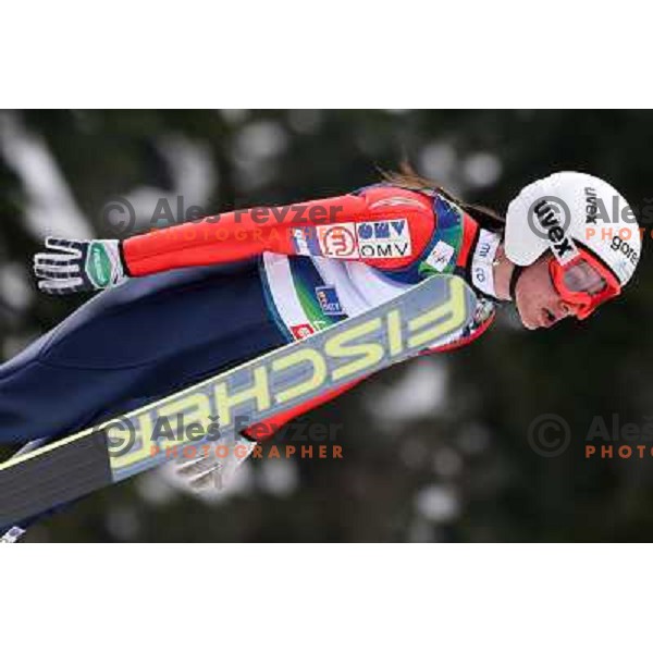 Maja Vtic of Slovenia during FIS Ski jumping World Cup Ladies competition in Ljubno, Slovenia on February 16, 2013 