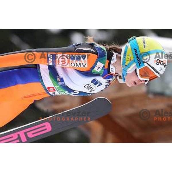 Ursa Bogataj of Slovenia during FIS Ski jumping World Cup Ladies competition in Ljubno, Slovenia on February 16, 2013 