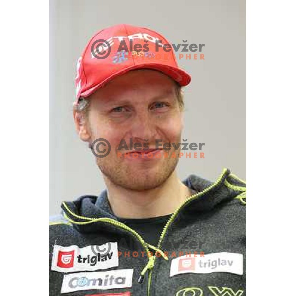 Klemen Bauer at press conference after World Biathlon Championships 2013 in Ljubljana,Slovenia on February 18, 2013 