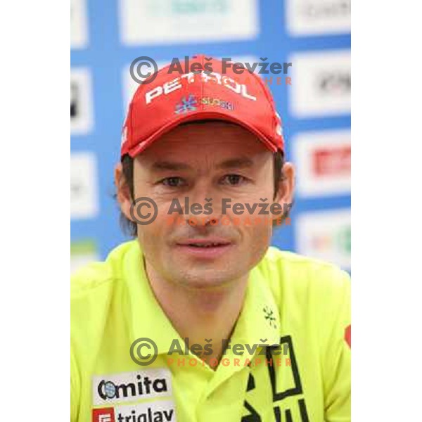 Matej Oblak at press conference after World Biathlon Championships 2013 in Ljubljana,Slovenia on February 18, 2013 