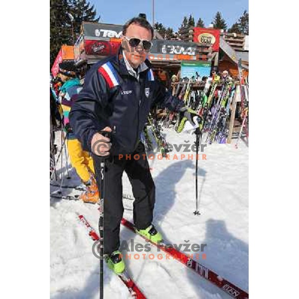 Dusan Grasic Retro Ski fest at Krvavec Ski resort, Cerklje, Slovenia on March 3, 2012 