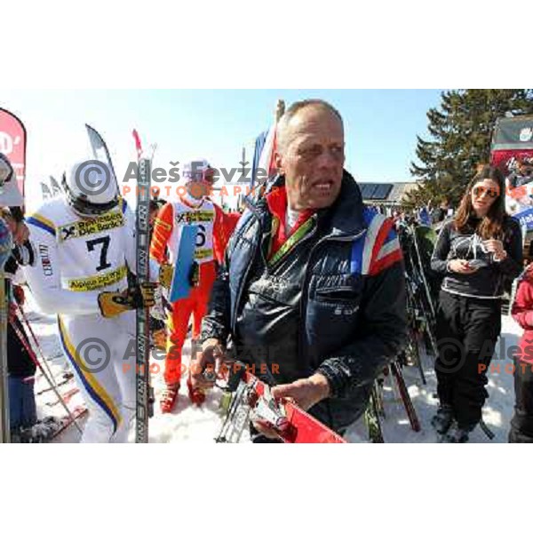 Serviceman Vogelnik at Retro Ski fest at Krvavec Ski resort, Cerklje, Slovenia on March 3, 2012 