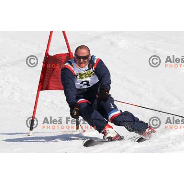 Tomaz Cizman at Retro Ski fest at Krvavec Ski resort, Cerklje, Slovenia on March 3, 2012 