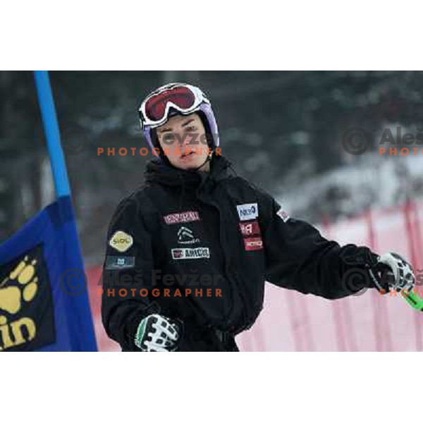 Tina Maze of Slovenia during course inspection at Audi FIS Ski World Cup giant slalom for 49.Golden Fox Trophy-Zlata Lisica in Maribor, Slovenia in January 26, 2013 