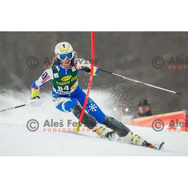 Ana Bucik of Slovenia at Audi FIS Ski World Cup slalom for 49.Golden Fox Trophy-Zlata Lisica in Maribor, Slovenia in January 27, 2013 