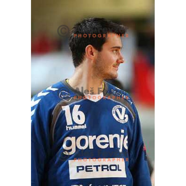 Emir Teletovic of RK Gorenje Velenje in action during handball match Cimos Koper-Gorenje Velenje in round 8 of 1.NLB leasing league 2012/13, played in Bonifika Hall, Koper, Slovenia on October 27, 2012 