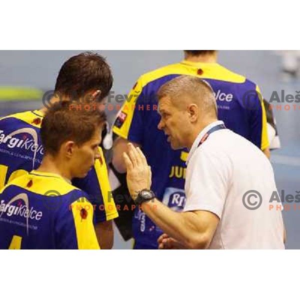 Bogdan Wenta, head coach of KS Vive Targi Kielce in action during handball match RK Gorenje Velenje-SK Vive Targi Kielce in EHF Velux Champions league, played in Red Hall, Velenje, Slovenia on February 23, 2013 