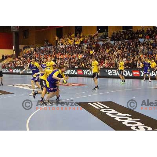 Rastko Stojkovic of KS Vive Targi Kielce in action during handball match RK Gorenje Velenje-SK Vive Targi Kielce in EHF Velux Champions league, played in Red Hall, Velenje, Slovenia on February 23, 2013 