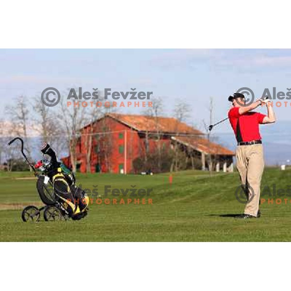 playing 12th hole at Grado golf course, Italy
