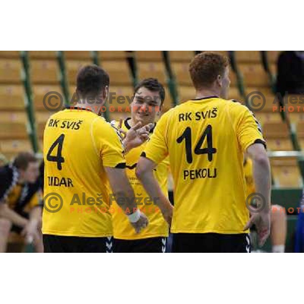 Aleksander Polak of RK SVIS in action during handball match RK SVIS Pekarna Grosuplje-RK Gorenje Velenje in semi-final of Slovenian Handball Cup played in Tri Lilije Hall, Lasko, Slovenia on March 2, 2013 