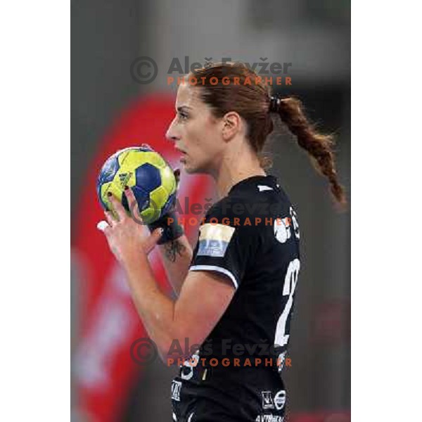 Andrea Penezic of Krim Mercator in action during handball match Krim Mercator-Rail Cargo Hungaria in EHF Women\'s Champions league, played in Arena Stozice, Ljubljana, Slovenia on March 3, 2013 