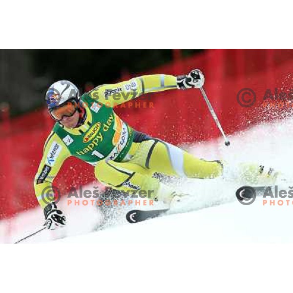 Aksel Lund Svindal (NOR) skiing in first run of AUDI FIS Ski World Cup Giant Slalom for 52. Vitranc Cup in Kranjska Gora, Slovenia on March 9 ,2013 