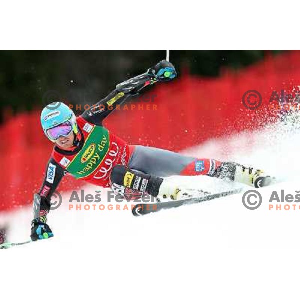 Ted Ligety (USA) skiing in first run of AUDI FIS Ski World Cup Giant Slalom for 52. Vitranc Cup in Kranjska Gora, Slovenia on March 9 ,2013 
