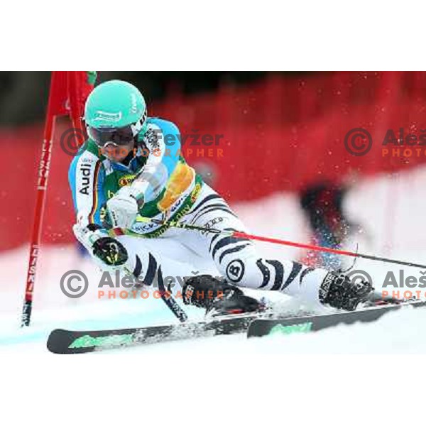 skiing in first run of AUDI FIS Ski World Cup Giant Slalom for 52. Vitranc Cup in Kranjska Gora, Slovenia on March 9 ,2013 
