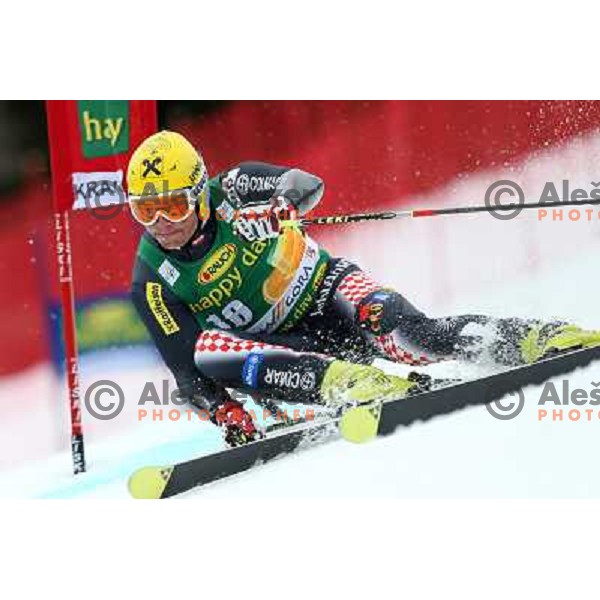 skiing in first run of AUDI FIS Ski World Cup Giant Slalom for 52. Vitranc Cup in Kranjska Gora, Slovenia on March 9 ,2013 