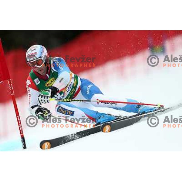 skiing in first run of AUDI FIS Ski World Cup Giant Slalom for 52. Vitranc Cup in Kranjska Gora, Slovenia on March 9 ,2013 