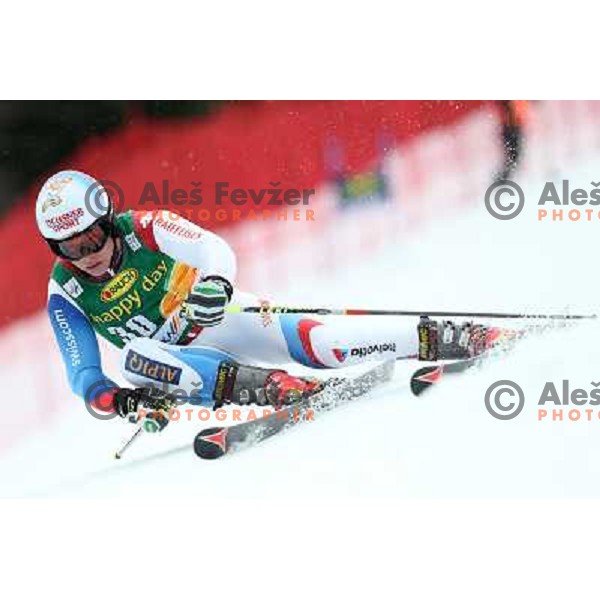 skiing in first run of AUDI FIS Ski World Cup Giant Slalom for 52. Vitranc Cup in Kranjska Gora, Slovenia on March 9 ,2013 