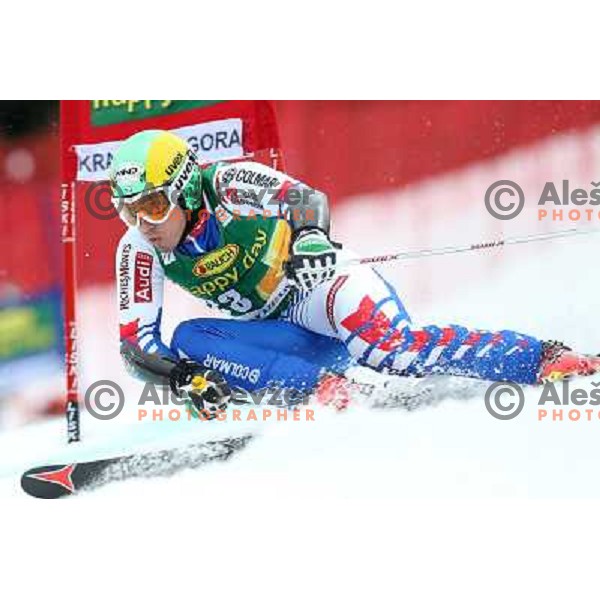 skiing in first run of AUDI FIS Ski World Cup Giant Slalom for 52. Vitranc Cup in Kranjska Gora, Slovenia on March 9 ,2013 