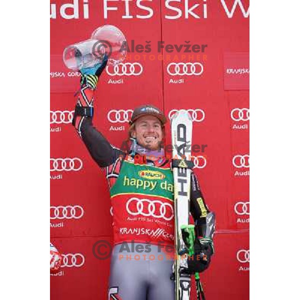 Ted Ligety (USA) winner of AUDI FIS Ski World Cup Giant Slalom in Kranjska gora, Slovenia on March 9, 2013 