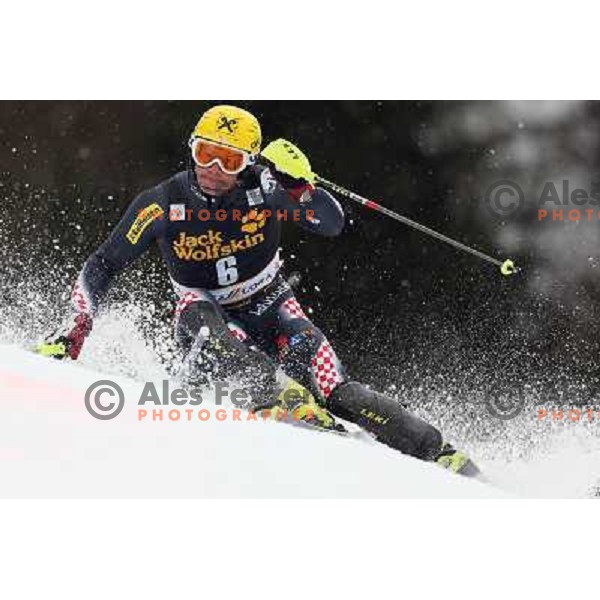 Ivica Kostelic (CRO) skiing in first run of AUDI FIS Ski World Cup Slalom for 52.Vitranc Cup in Kranjska gora, Slovenia on March 10, 2013 