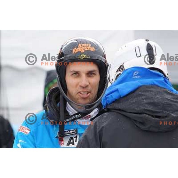 Mario Matt (AUT) third placed at AUDI FIS Ski World Cup Slalom for 52.Vitranc Cup in Kranjska gora, Slovenia on March 10, 2013 