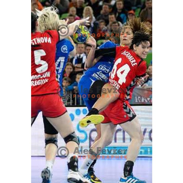 Andrea Penezic of Krim Mercator in action during handball match Krim Mercator - Zvezda Zvenigorod in EHF Women\'s Champions league, played in Arena Stozice, Ljubljana, Slovenia on March 10, 2013 