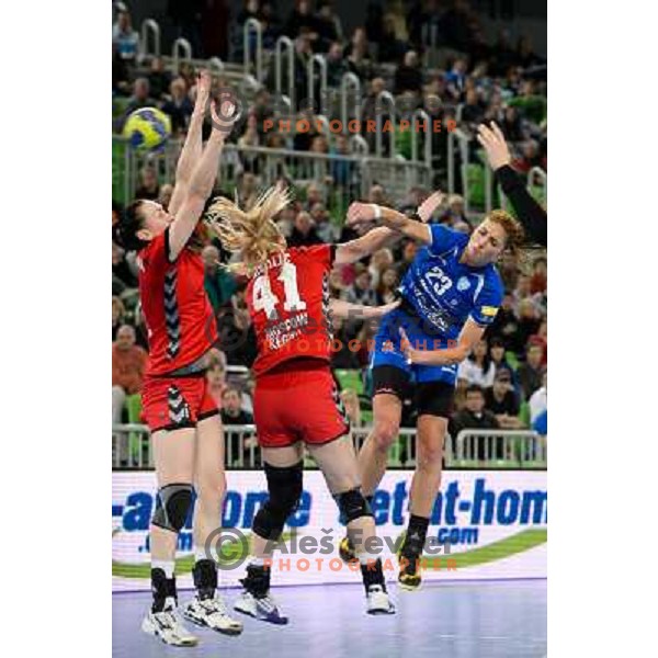 Andrea Penezic of Krim Mercator in action during handball match Krim Mercator - Zvezda Zvenigorod in EHF Women\'s Champions league, played in Arena Stozice, Ljubljana, Slovenia on March 10, 2013 