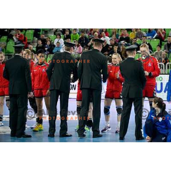 handball match Krim Mercator - Zvezda Zvenigorod in EHF Women\'s Champions league, played in Arena Stozice, Ljubljana, Slovenia on March 10, 2013 