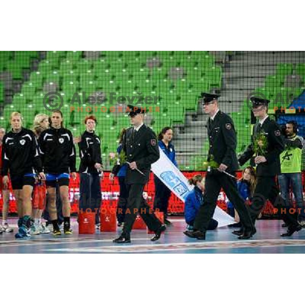 handball match Krim Mercator - Zvezda Zvenigorod in EHF Women\'s Champions league, played in Arena Stozice, Ljubljana, Slovenia on March 10, 2013 