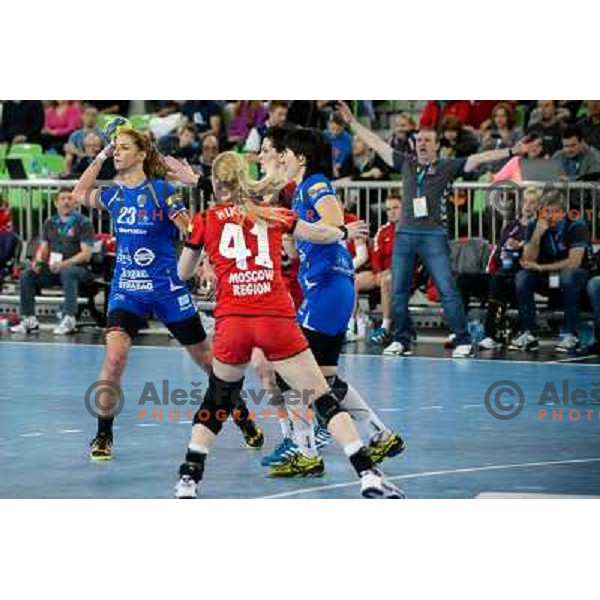 Andrea Penezic of Krim Mercator in action during handball match Krim Mercator - Zvezda Zvenigorod in EHF Women\'s Champions league, played in Arena Stozice, Ljubljana, Slovenia on March 10, 2013 