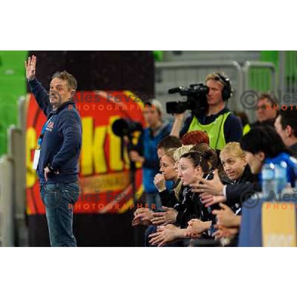 Tone Tiselj of Krim Mercator in action during handball match Krim Mercator - Zvezda Zvenigorod in EHF Women\'s Champions league, played in Arena Stozice, Ljubljana, Slovenia on March 10, 2013 