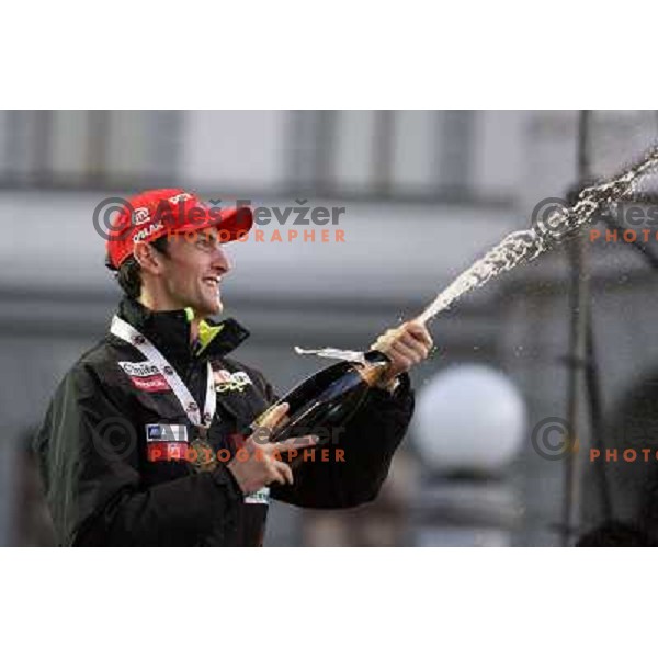 Jakov Fak at the reception of Slovenian Winter Champions in Congress Square, Ljubljana, Slovenia on March 19, 2013 