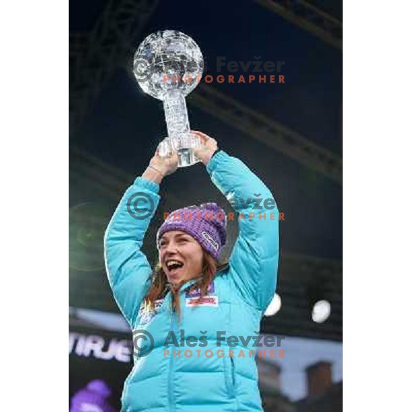 Tina Maze at the reception of Slovenian Winter Champions in Congress Square, Ljubljana, Slovenia on March 19, 2013 