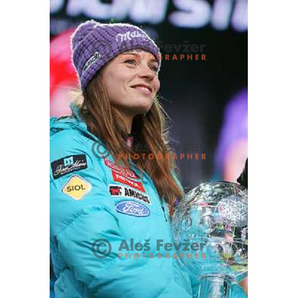 Tina Maze at the reception of Slovenian Winter Sports Champions in Congress Square, Ljubljana, Slovenia on March 19, 2013 