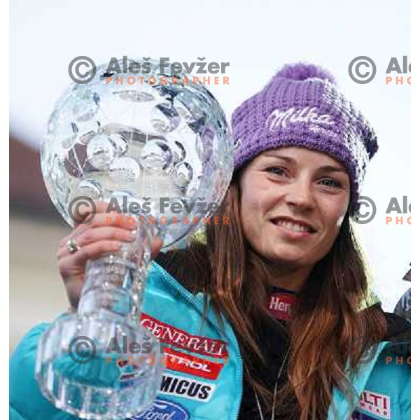 Tina Maze at the reception of Slovenian Winter Sports Champions in Congress Square, Ljubljana, Slovenia on March 19, 2013 