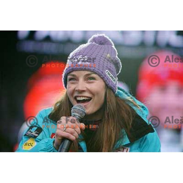 Tina Maze at the reception of Slovenian Winter Sports Champions in Congress Square, Ljubljana, Slovenia on March 19, 2013 