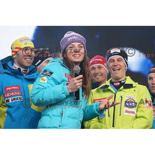 Tina Maze at the reception of Slovenian Winter Sports Champions in Congress Square, Ljubljana, Slovenia on March 19, 2013 