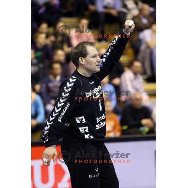 Alfredsson in action during eight-final of EHF Velux Men\'s Champions league handball match RK Gorenje Velenje-Flensburg, played in Red Hall, Velenje, Slovenia on March 17, 2013 