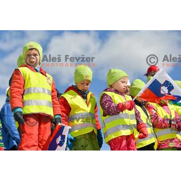 Spectators during qualifications at 1st day of FIS Ski Jumping World Cup Finals Planica, March 21th, 2013 in Planica, Slovenia. 