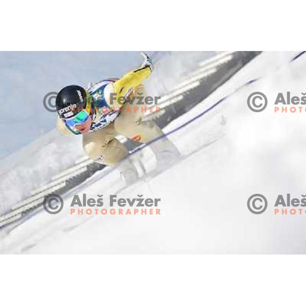 Peter Prevc of Slovenia during team competition at FIS Ski jumping World Cup Final in Planica, Slovenia on March 23, 2013 