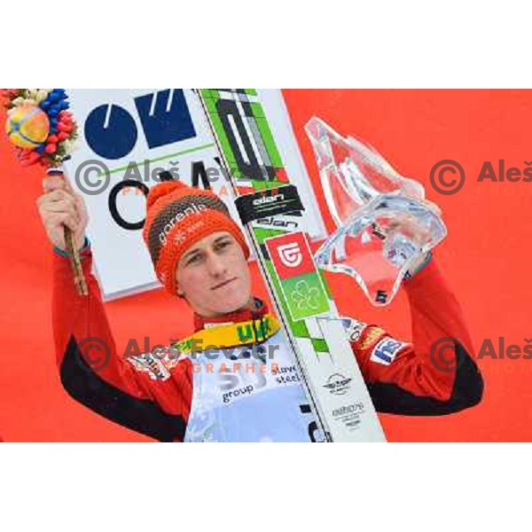 Peter Prevc of Slovenia during final competition at FIS Ski jumping World Cup Final in Planica, Slovenia on March 24, 2013 