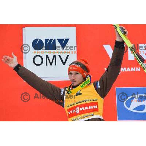 Robert Kranjec of Slovenia during final competition at FIS Ski jumping World Cup Final in Planica, Slovenia on March 24, 2013 