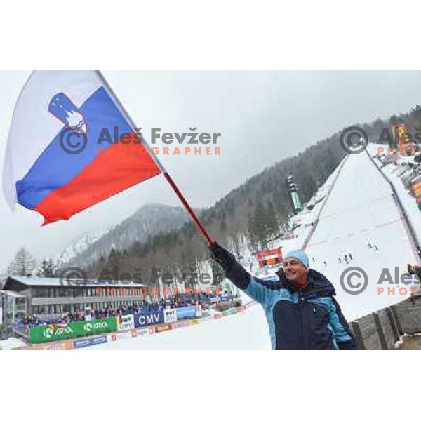 Borut Pahor during final competition at FIS Ski jumping World Cup Final in Planica, Slovenia on March 24, 2013 